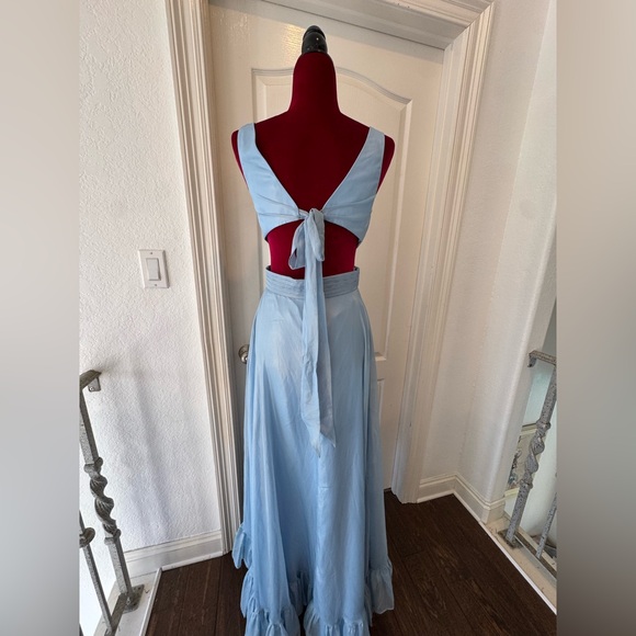 New Mac Duggal Shimmering Blue Ruffle Dress 49526 - Picture 10 of 13